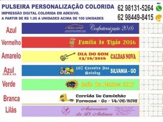 PULSEIRA PERSONALIZADAS COLORIDA Goiania GO Servicos para festas infantis e eventos no [***] 