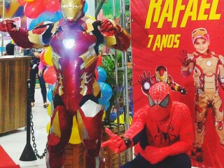 Homem Ferro e Aranha cover personagens vivos Mooca Servicos para festas infantis e eventos no [***] 