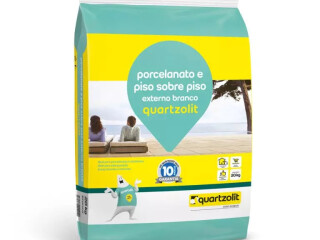 Argamassa porcelanato e piso sobre piso externo branco quartzolit 20 kg